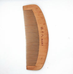 Peach wood comb for scalp massage