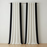 Black Border White Curtains – Modern Minimal Velvet Curtains | INTERIORFITS