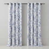 Blue Floral Curtains – Premium Velvet Printed Curtains | INTERIORFITS