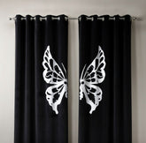Butterfly Velvet Curtains – Velvet Curtains Pakistan for Living Room & Bedroom | INTERIORFITS (Black, Golden, Green, Pink)