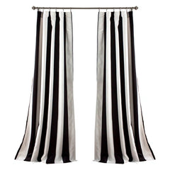 Black & White Vertical Striped Curtains – Modern Velvet Curtains | INTERIORFITS