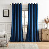 Deep blue velvet curtains for bedroom and living room