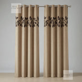 Floral vine Beige Curtains