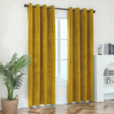 Golden mustard velvet curtains for bedroom and living room