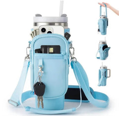 40oz Tumbler Pouch Sleeve for Stanley Cup – Multi-Color Water Bottle Holder with Zipper Pocket | Portable Travel Cup Bag for Men & Women