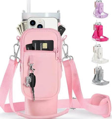 40oz Tumbler Pouch Sleeve for Stanley Cup – Multi-Color Water Bottle Holder with Zipper Pocket | Portable Travel Cup Bag for Men & Women