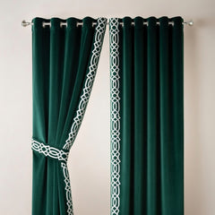 Inner Elegance Velvet Curtains – Velvet Curtains Pakistan for Living Room & Bedroom | INTERIORFITS (Black, Golden, Green, Pink)