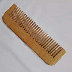 Wide tooth wooden comb for thick hair detangling