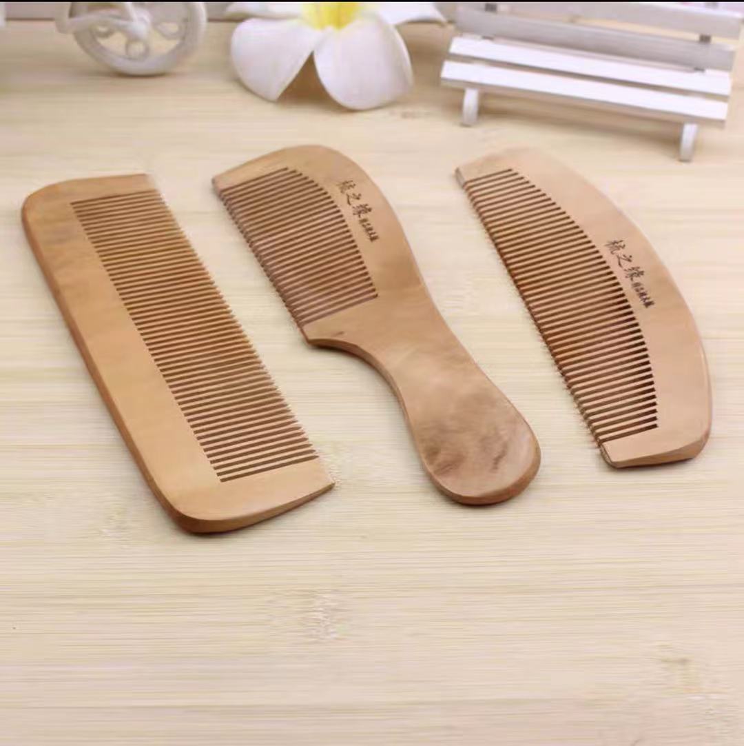Natural wooden comb set for smooth detangling