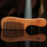 Natural peach wood comb for healthy hair care