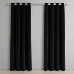 Plain Velvet Curtains – Black, Golden, Green & Pink Elegant Solid Color Collection