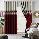 Luxury maroon and white velvet room darkening panels