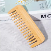 Natural peach wide tooth wooden comb for hair