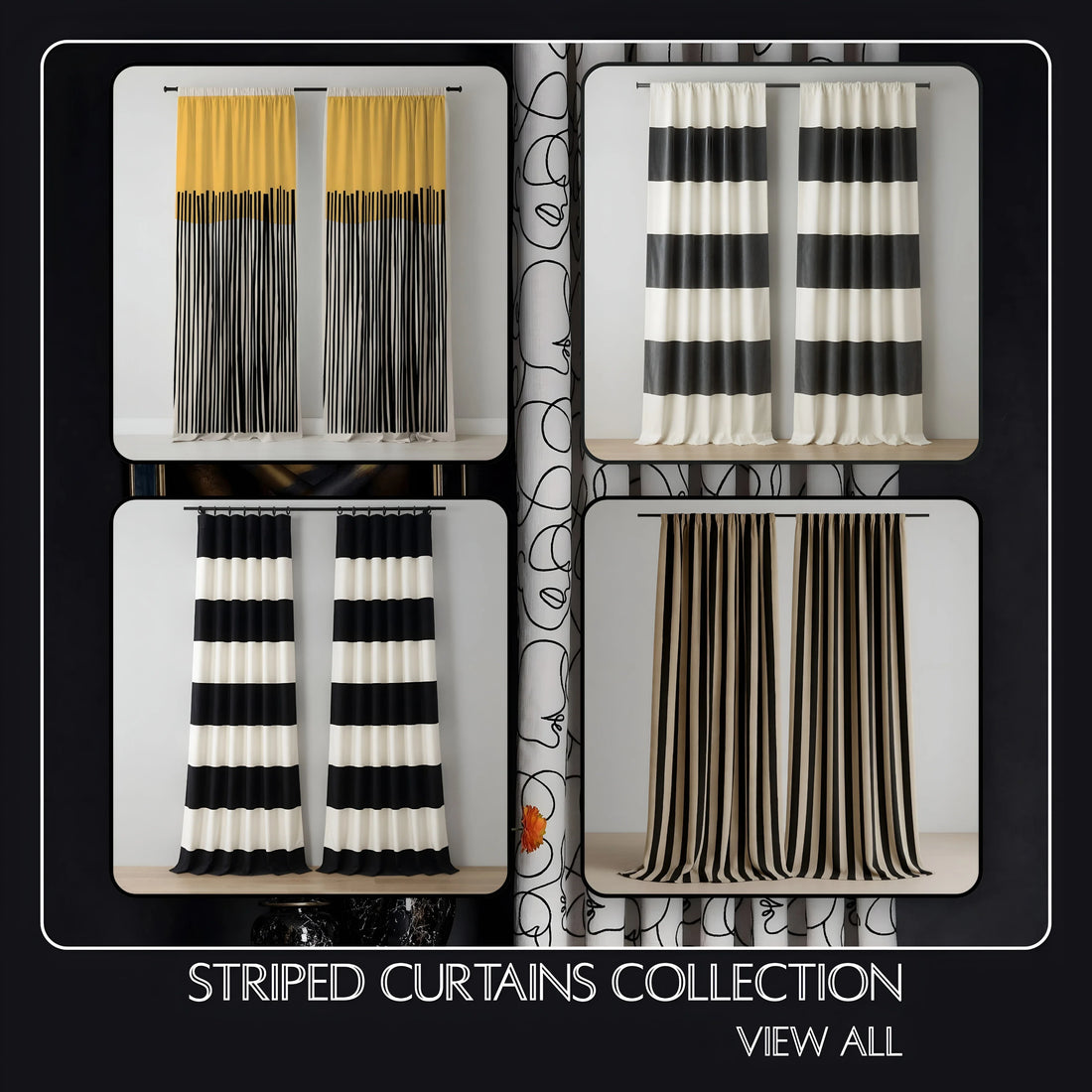 Stripped Velvet Curtains