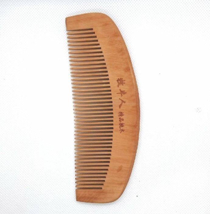Peach wood comb for scalp massage