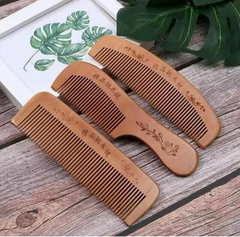 Peach wood comb set of 3 for hair care