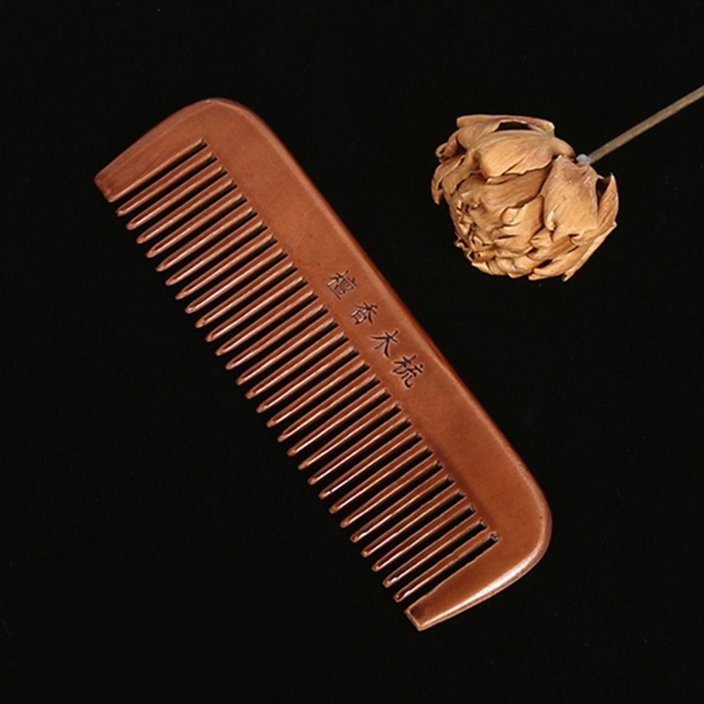 Natural wooden comb for frizz control