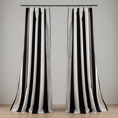 Black & White Vertical Striped Curtains – Modern Velvet Curtains | INTERIORFITS