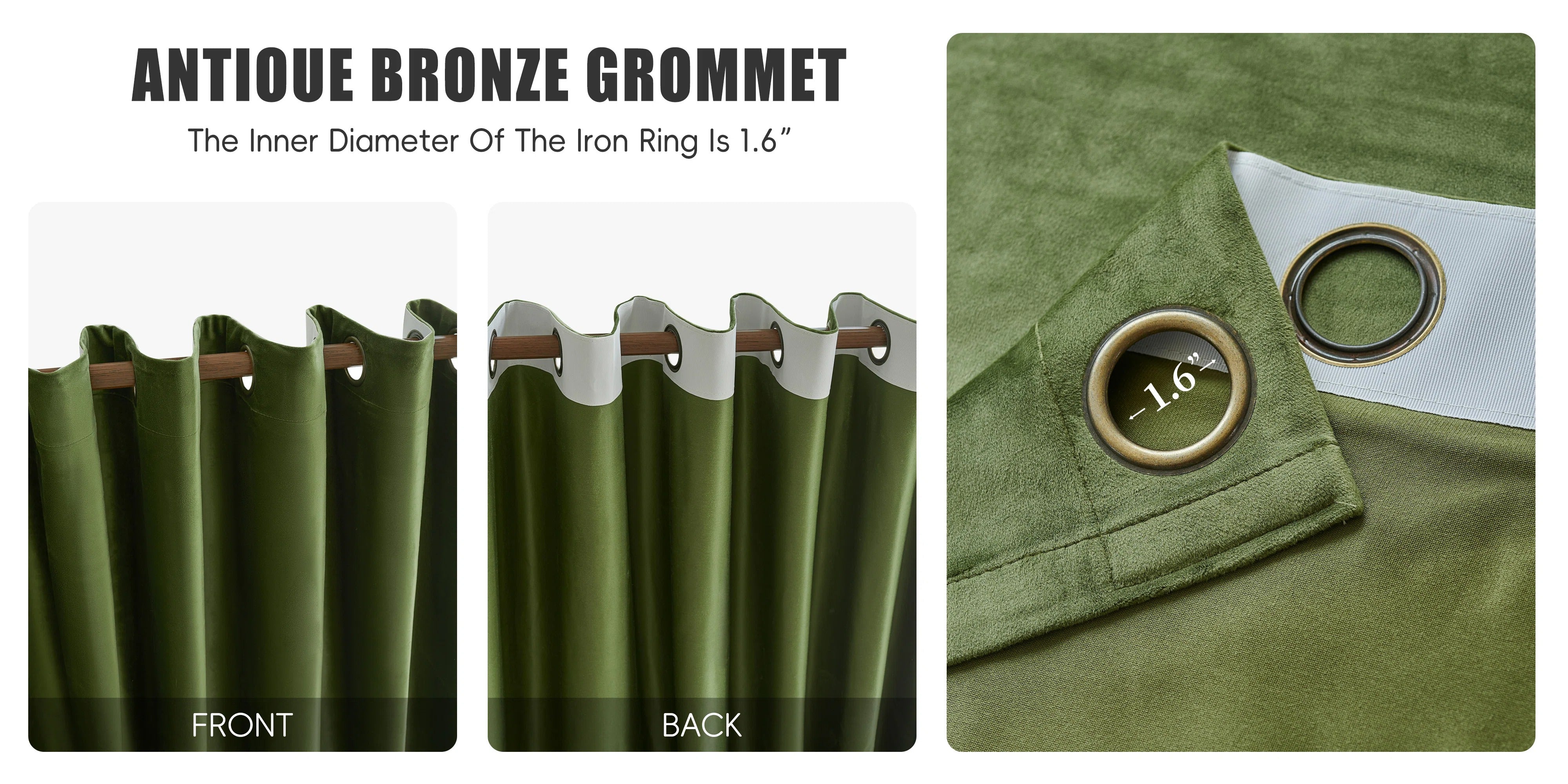 Plain olive green velvet curtains for stylish home décor