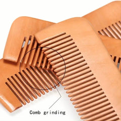 Natural straight wooden comb anti static