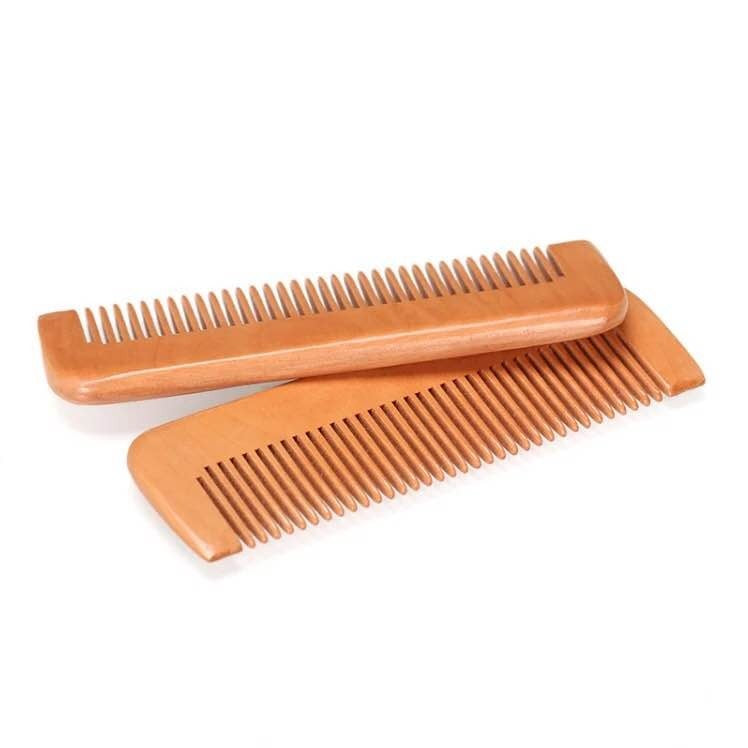 Peach wood comb for smooth detangling