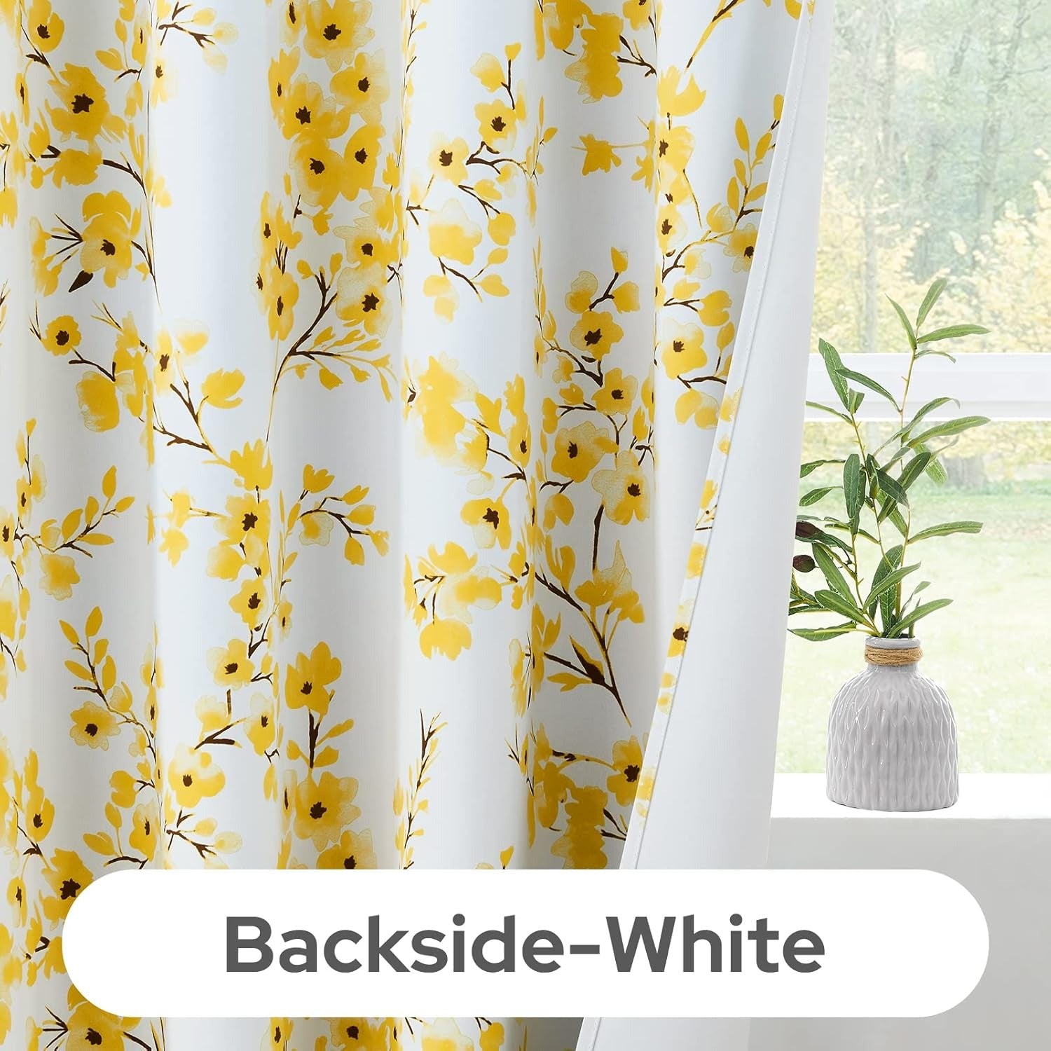 Yellow Floral Curtains – Premium Velvet Printed Curtains | INTERIORFITS