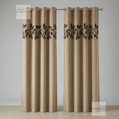 Floral vine Beige Curtains