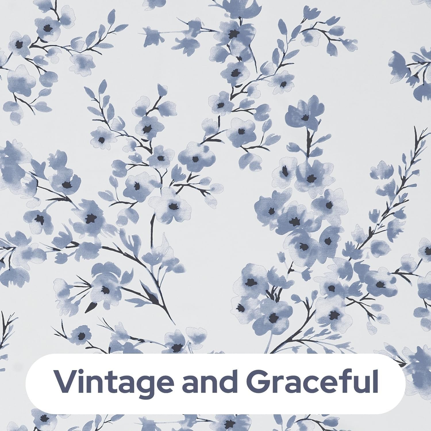 Blue Floral Curtains – Premium Velvet Printed Curtains | INTERIORFITS