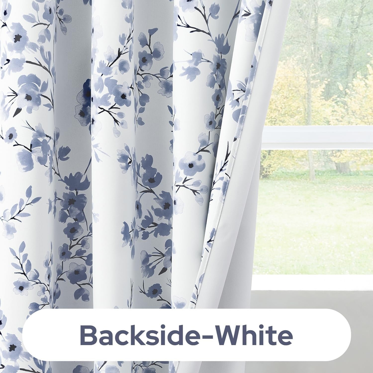 Blue Floral Curtains – Premium Velvet Printed Curtains | INTERIORFITS