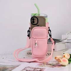 40oz Tumbler Pouch Sleeve for Stanley Cup – Multi-Color Water Bottle Holder with Zipper Pocket | Portable Travel Cup Bag for Men & Women