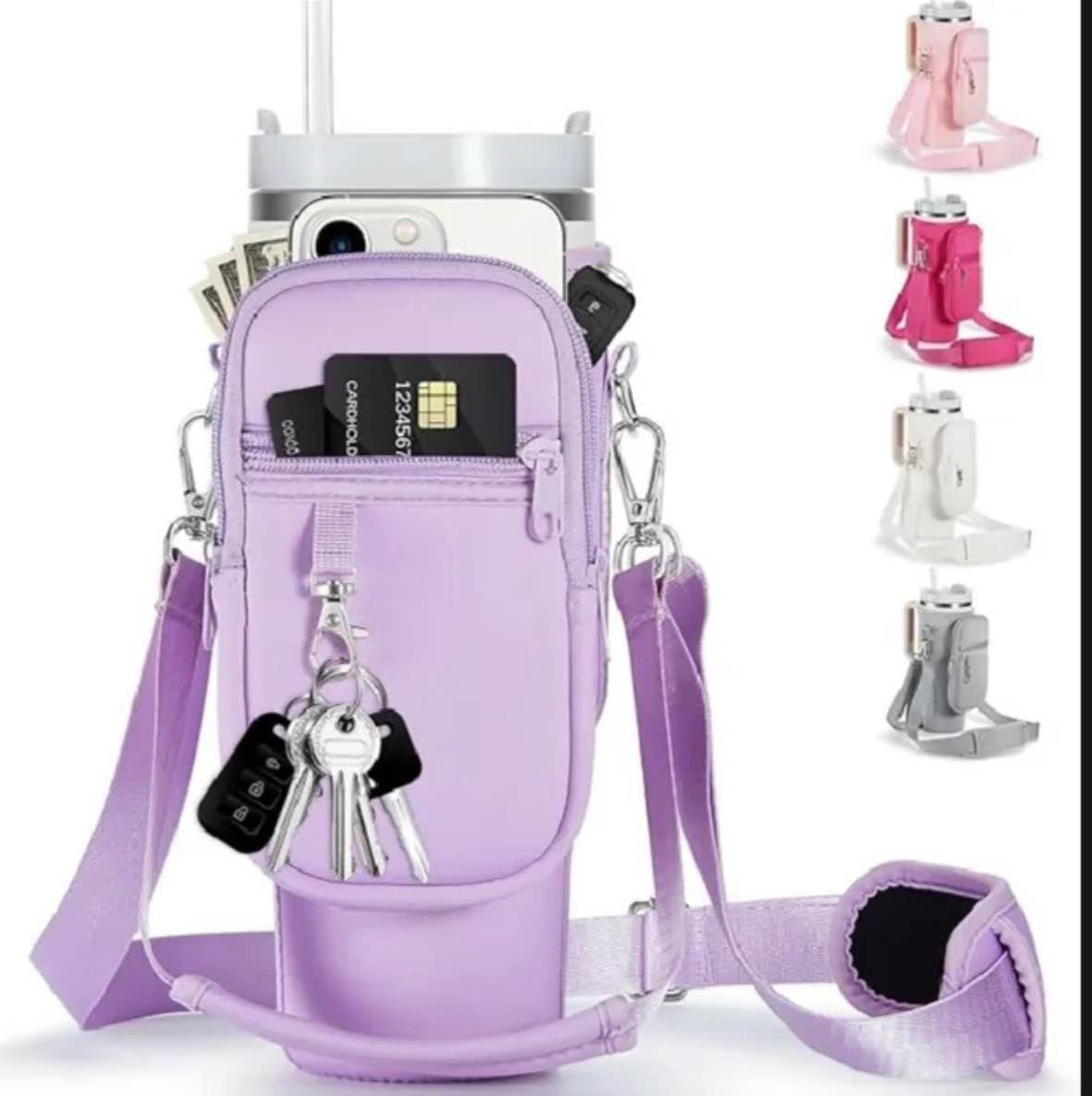 40oz Tumbler Pouch Sleeve for Stanley Cup – Multi-Color Water Bottle Holder with Zipper Pocket | Portable Travel Cup Bag for Men & Women