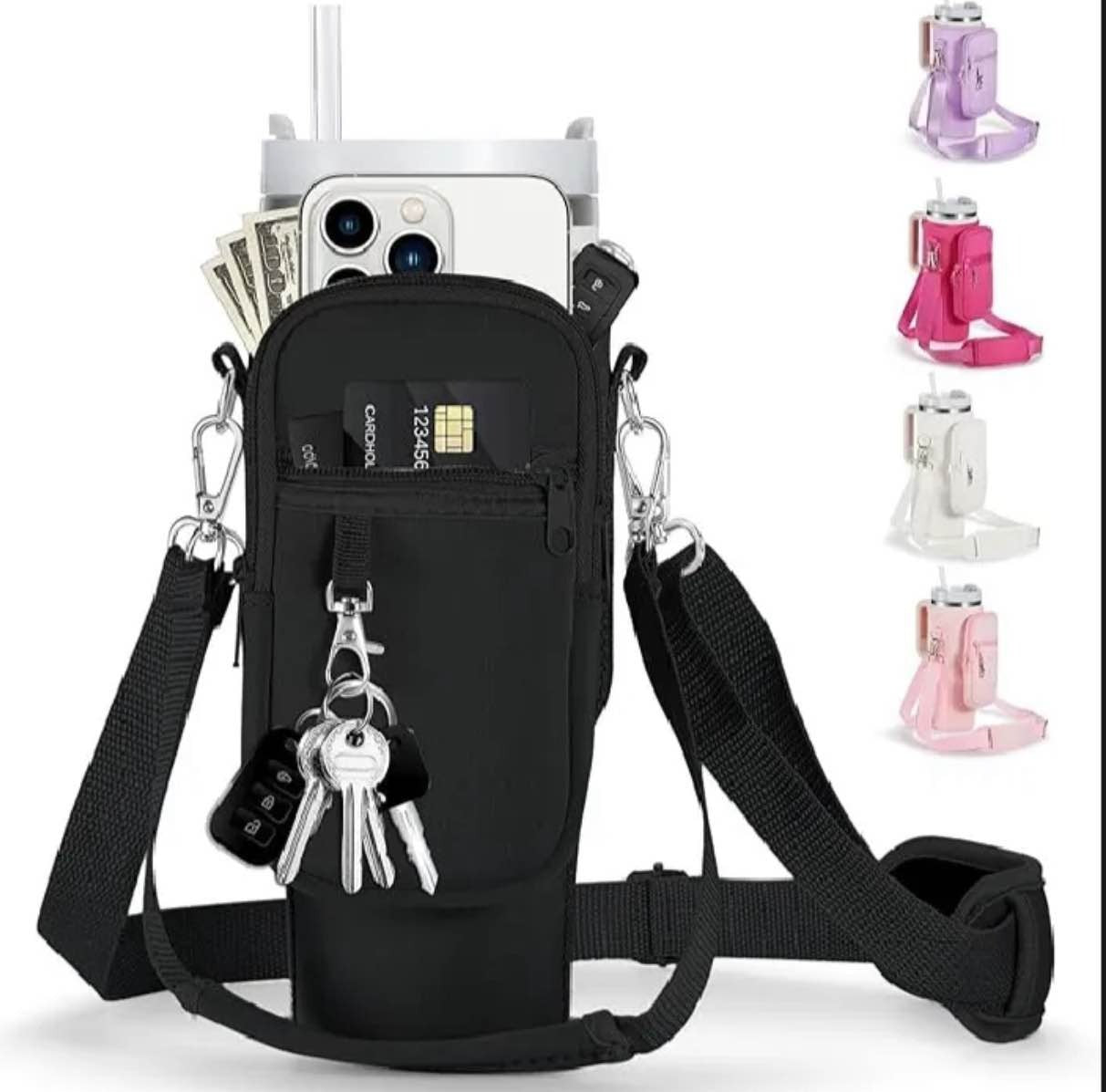 40oz Tumbler Pouch Sleeve for Stanley Cup – Multi-Color Water Bottle Holder with Zipper Pocket | Portable Travel Cup Bag for Men & Women