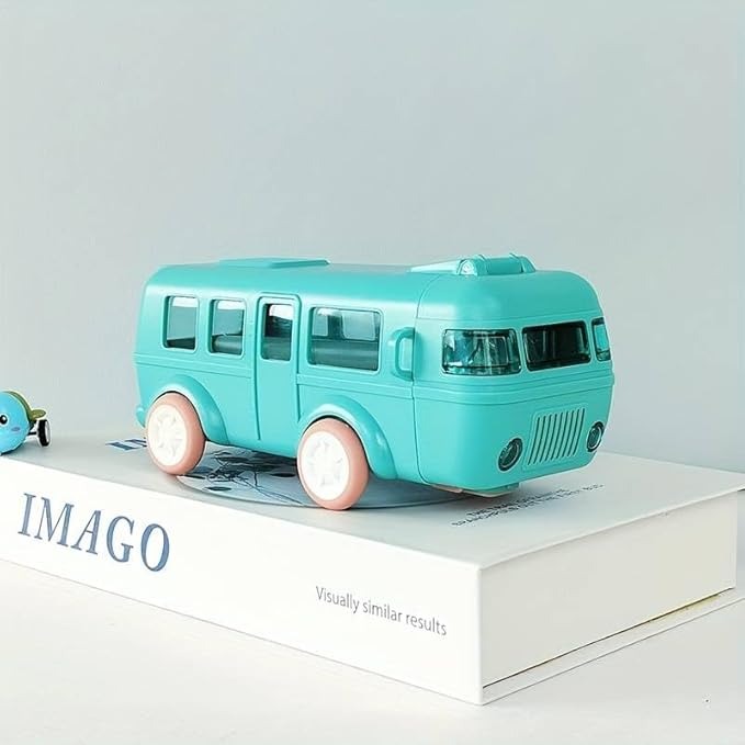 Kids Car Shape Water Bottle 500ml – Leak Proof Straw Bottle with Strap | Cute Cartoon Drinking Bottle for Boys & Girls