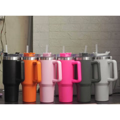 40oz Insulated Tumbler 1200ml – Stainless Steel Travel Mug with Handle & Straw | Double Wall Hot & Cold Thermal Cup