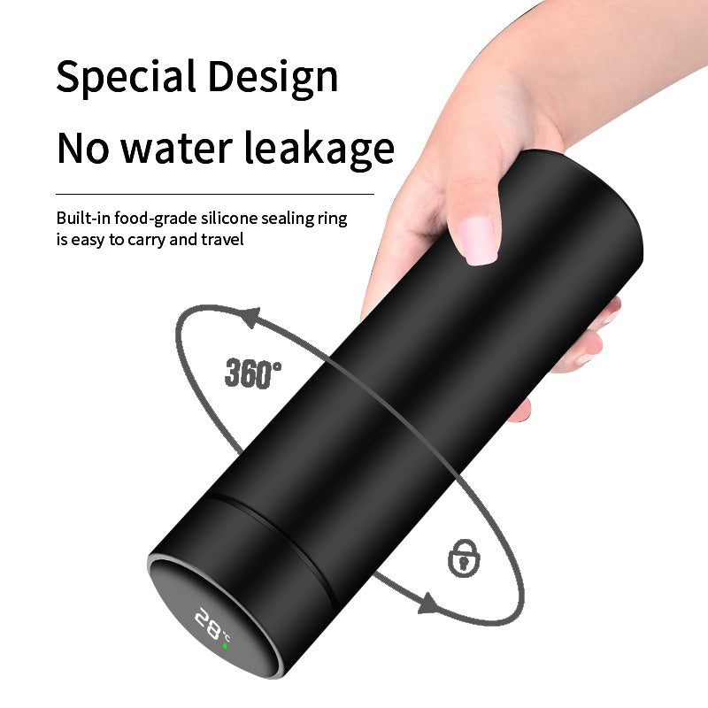 Smart LED Temperature Water Bottle 500ml – Stainless Steel Vacuum Insulated Thermos | Hot & Cold Digital Display Flask