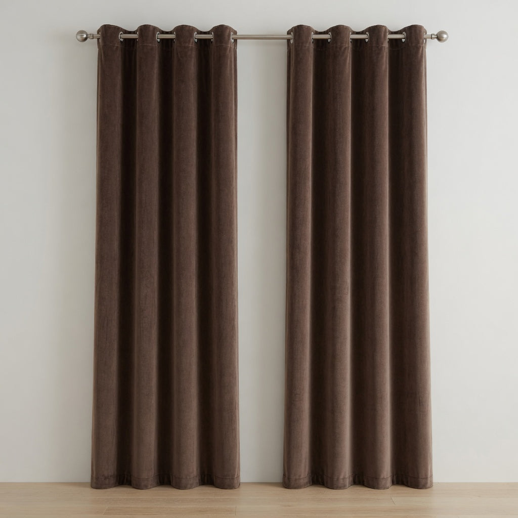 Plain Velvet Curtains – Beige, Purple, Yellow & Brown Elegant Collection