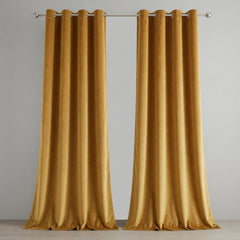 Plain Velvet Curtains – Black, Golden, Green & Pink Elegant Solid Color Collection