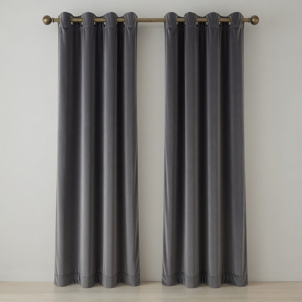 Plain Velvet Curtains – Red, Sky Blue, Gray & White Elegant Solid Color Collection