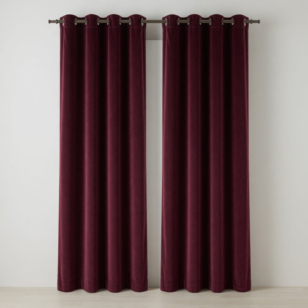 Plain Velvet Curtains – Maroon, Olive, Blue & Orange Elegant Solid Color Collection