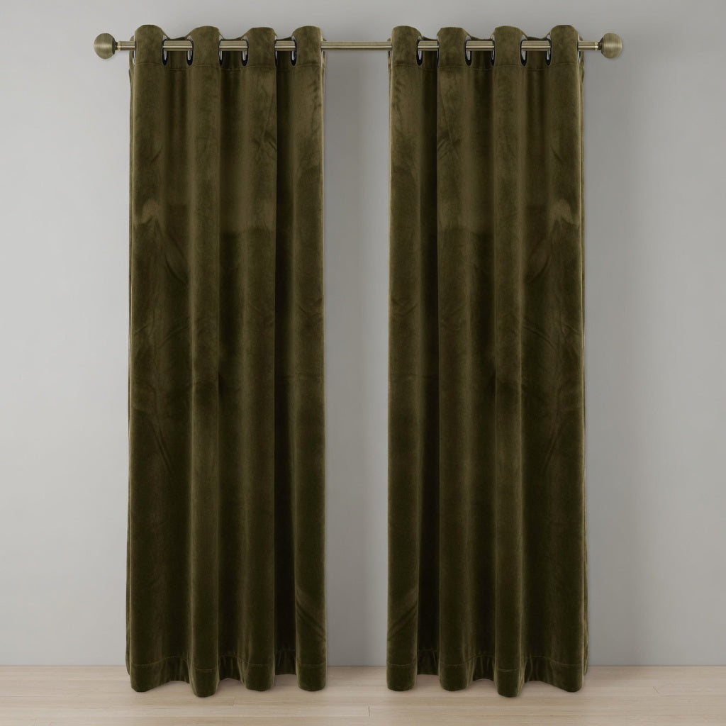 Plain Velvet Curtains – Maroon, Olive, Blue & Orange Elegant Solid Color Collection