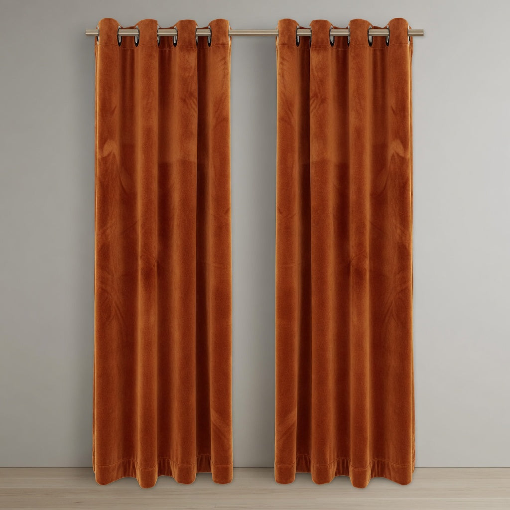 Plain Velvet Curtains – Maroon, Olive, Blue & Orange Elegant Solid Color Collection