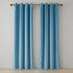 Plain Velvet Curtains – Red, Sky Blue, Gray & White Elegant Solid Color Collection