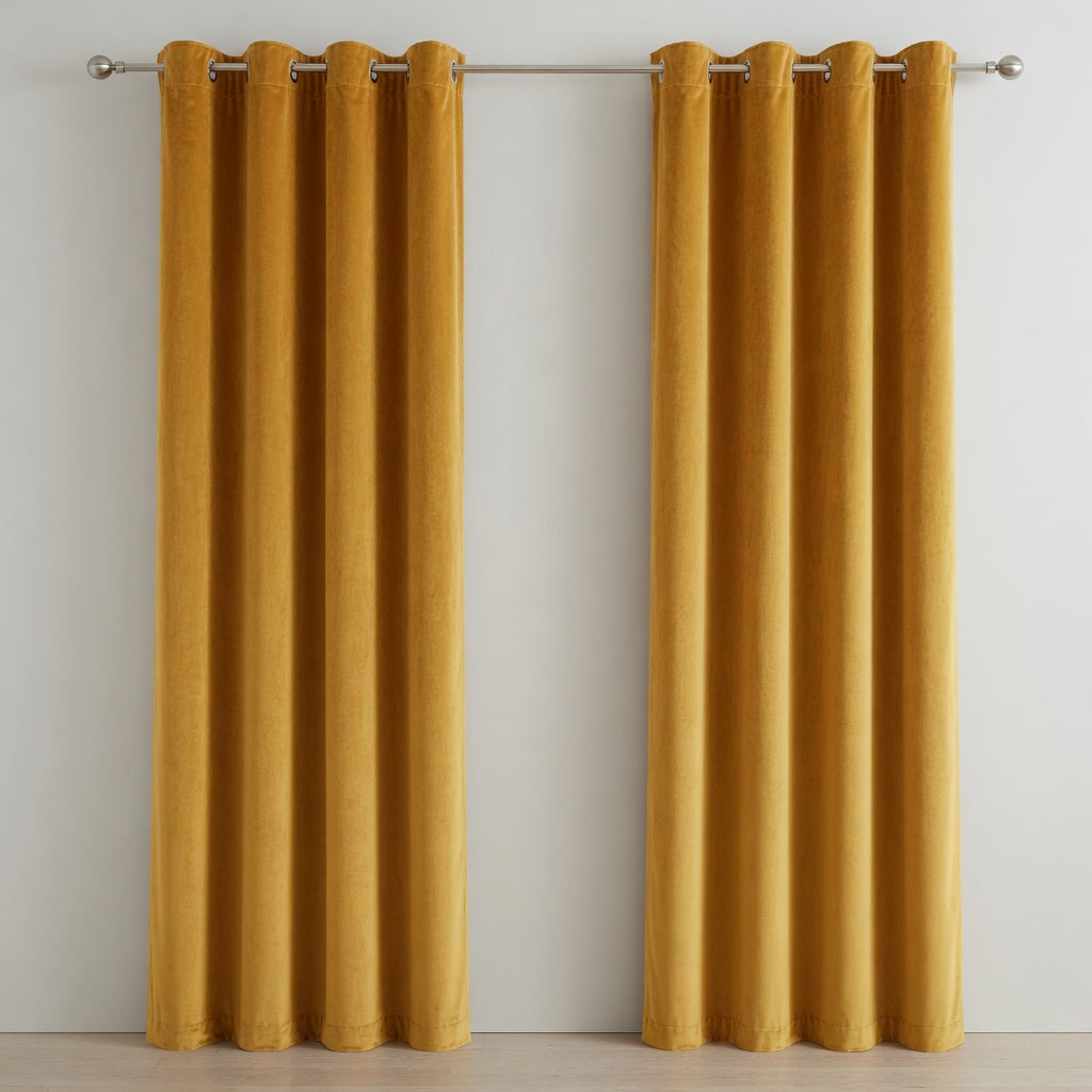 Plain Velvet Curtains – Beige, Purple, Yellow & Brown Elegant Collection