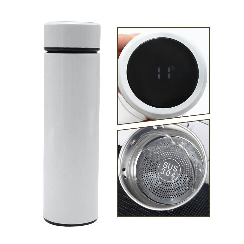 Smart LED Temperature Water Bottle 500ml – Stainless Steel Vacuum Insulated Thermos | Hot & Cold Digital Display Flask